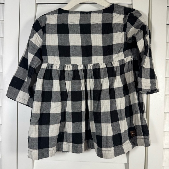 TEA Buffalo Plaid Black and White Kids Dress 12-18 months - Picture 2 of 5